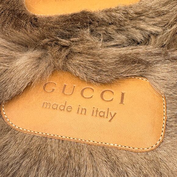 GUCCI Princetown Snake Fur Lined Mules Slides Black Leather Horsebit Sz 11 $995 - Picture 4 of 12